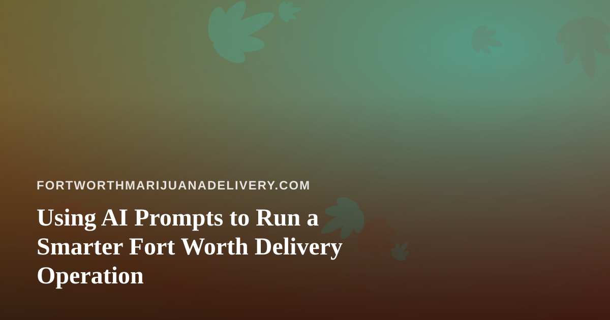 Using AI Prompts to Run a Smarter Fort Worth Delivery Operation