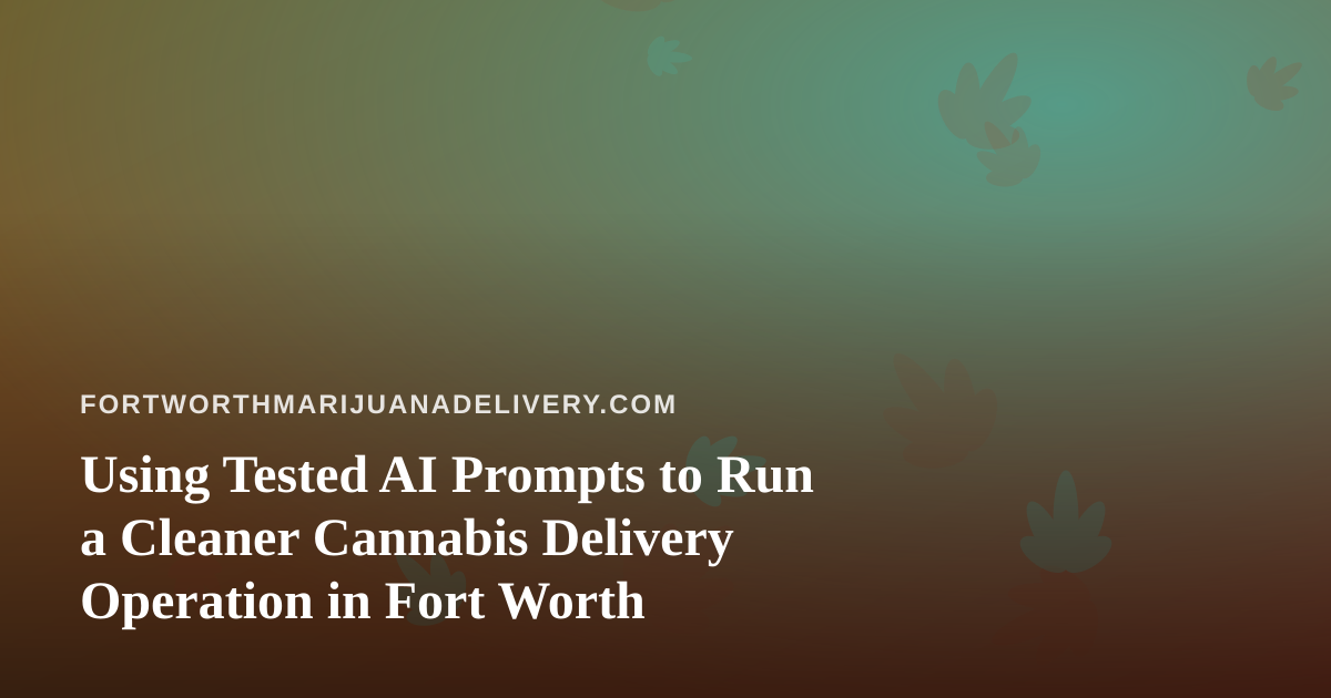 Using Tested AI Prompts to Run a Cleaner Cannabis Delivery Operation in Fort Worth